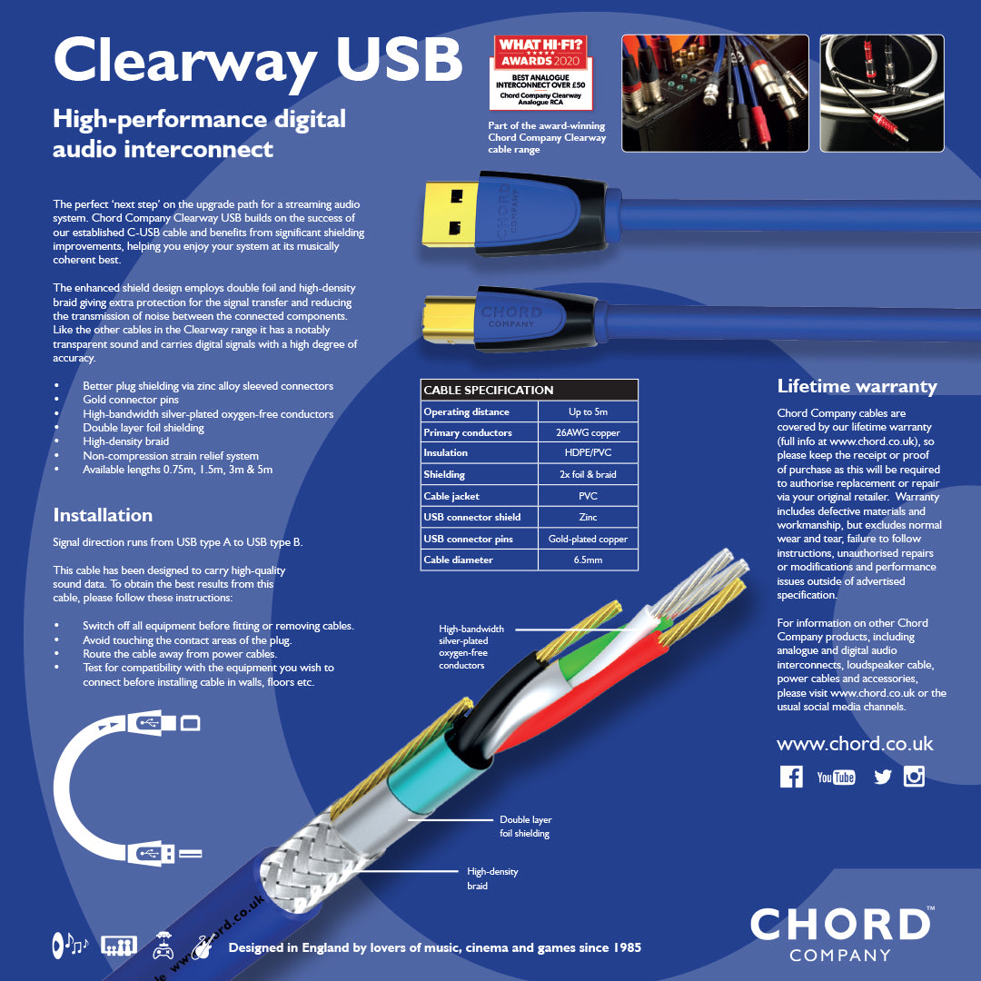 Chord Clearway USB Digital USB Cable